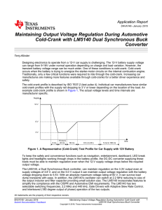 Maintaining Output Voltage Regulation During