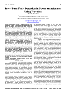 Inter-Turn Fault Detection in Power transformer Using Wavelets