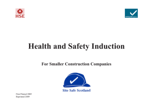 Health and Safety Induction For Smaller Construction