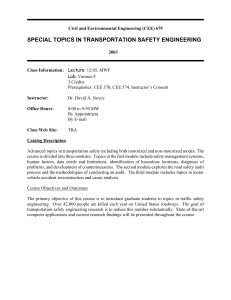 special topics in transportation safety engineering