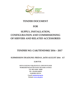 tender document for supply, installation, configuration and