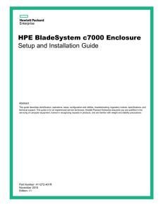 HPE BladeSystem c7000 Enclosure Setup and Installation Guide