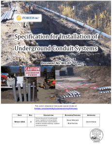 Specification for Installation of Underground Conduit