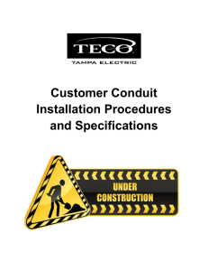 Customer Conduit Installation Procedures and