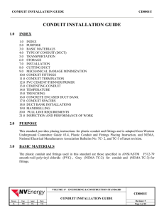 NV Energy Conduit Installation Guide