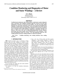 Condition Monitoring and Diagnostics of Motor and Stator Windings