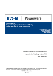 WHITE PAPER Proportioning Surge Protection and Fusing