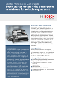 Starter Motors and Generators Bosch starter motors