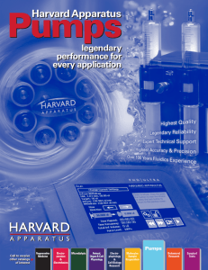 Harvard Apparatus 2012 Pump Catalog