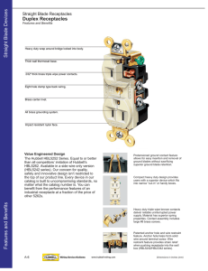 Duplex Receptacles Features and Benefits Straight