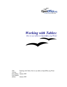 Working with Tables