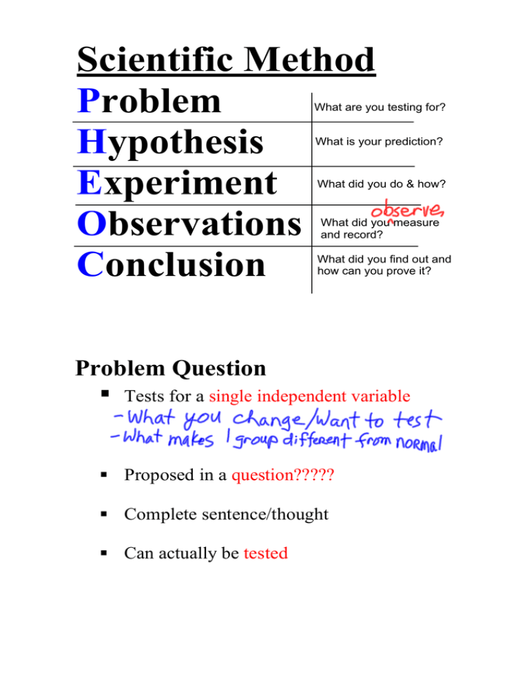 what is problem hypothesis