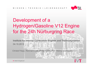 Development of a Hydrogen/Gasoline V12 Engine for the