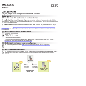 IBM Data Studio Quick Start Guide