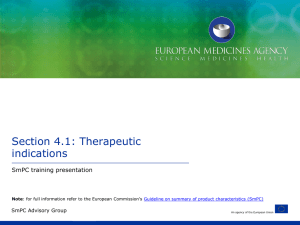Section 4.1: Therapeutic indications