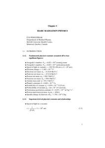 Chapter 1 BASIC RADIATION PHYSICS