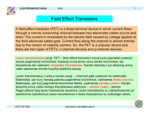 Field Effect Transistors - VGTU Elektronikos fakultetas