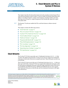 Clock Networks and PLLs in Cyclone IV Devices