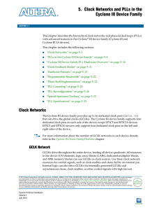 Clock Networks and PLLs in Cyclone III Devices