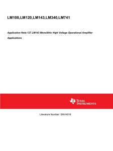 LM143 Monolithic High Voltage Operational Amplifier Applications