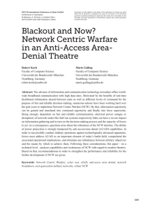 Blackout and now? network centric warfare in an Anti