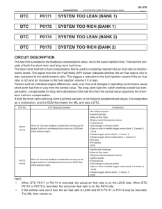 dtc p0171 system too lean (bank 1)