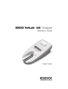 IDEXX VetLab UA Analyzer Operator`s Guide
