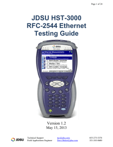 JDSU HST-3000 RFC-2544 Ethernet Testing Guide