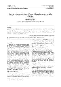 Experiments on Aluminum-Copper Alloys Properties as Solar