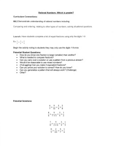 Rational Numbers- Which is greater? Curriculum Connections: N9.2