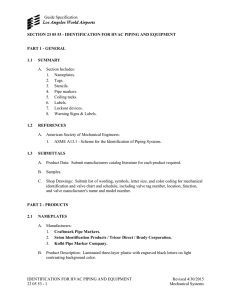 identification for hvac piping and equipment 23 05 53