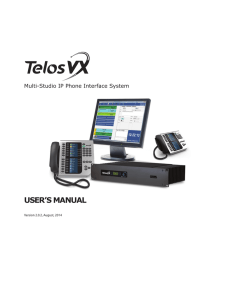 user`s manual - The Telos Alliance