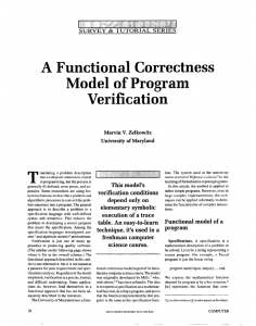 A Functional Correctness Model of Program Verification