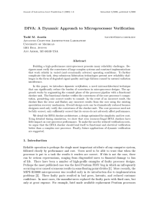 DIVA: A Dynamic Approach to Microprocessor Verification