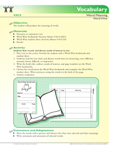 Vocabulary (word meaning) - Florida Center for Reading Research