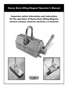 Heavy Duty Lifting Magnet Operator`s Manual