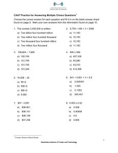 CAAT Practice for Answering Multiple Choice Questions Choose the
