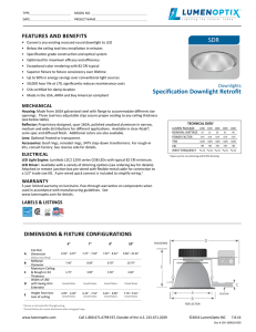 SDR® Specification Downlight Retrofit Spec Sheet