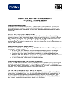 Intertek`s NOM Certification for Mexico: Frequently Asked Questions