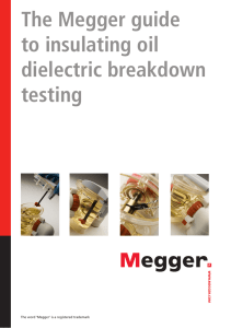 The Megger guide to insulating oil dielectric breakdown testing