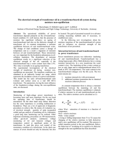 The Electrical Strength of Transformer Oil in a Transformerboard