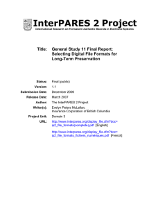 Final Report - The InterPARES Project