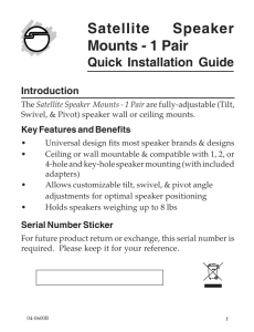 Satellite Speaker Mounts - 1 Pair