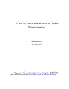 “Gains” from Preferential Trade Liberalization in the CGE Models