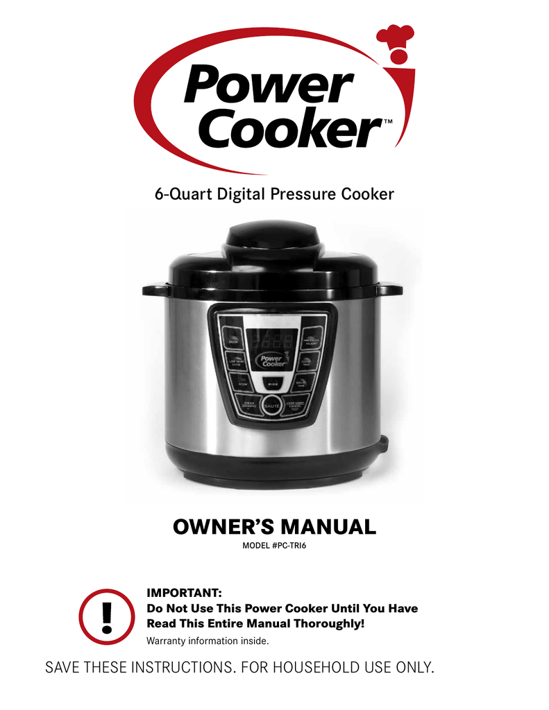 electric power pressure cooker xl manual