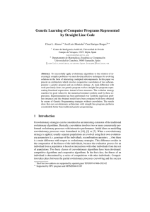 Genetic Learning of Computer Programs Represented by Straight