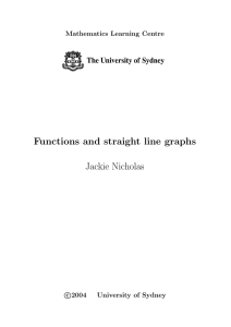 Functions and Straight Line Graphs
