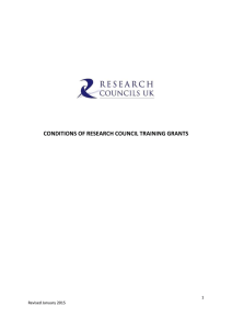 conditions of research council training grants