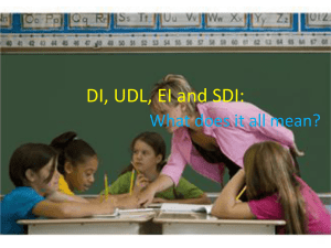 DI, UDL, EI and SDI: What does it all mean?