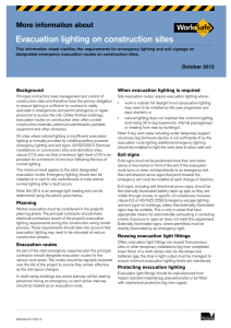 Evacuation lighting on construction sites